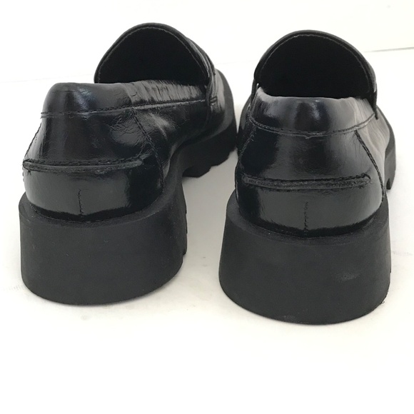 DOLCE VITA Evanka Black Lug Sole Loafer Crinkle Patent Women’s Size 6.5 - Picture 9 of 16